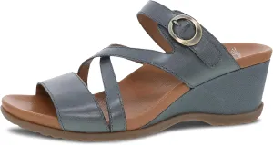 Ana Wedge Sandal for Women – Cushioned, Contoured Footbed for All-Day Comfort and Support – Adjustable Hook & Loop Strap with Buckle Detail – Lightweight Rubber Outsole