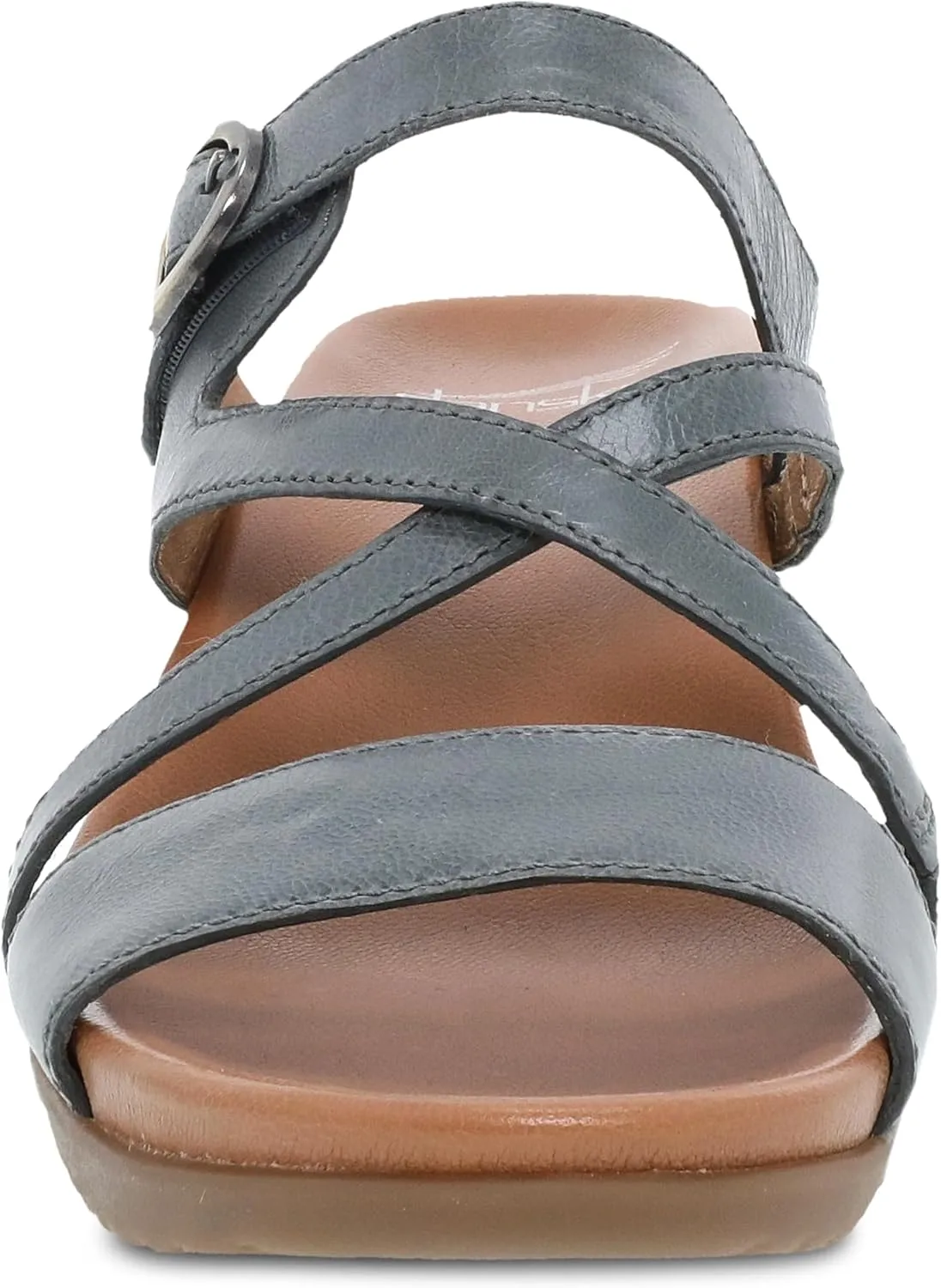 Ana Wedge Sandal for Women – Cushioned, Contoured Footbed for All-Day Comfort and Support – Adjustable Hook & Loop Strap with Buckle Detail – Lightweight Rubber Outsole