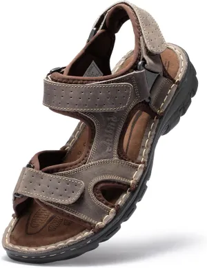 Arkbird Men's Leather Sandals Open Toe Athletic Fisherman Sandal Summer Beach Sport Hiking Shoes for Men