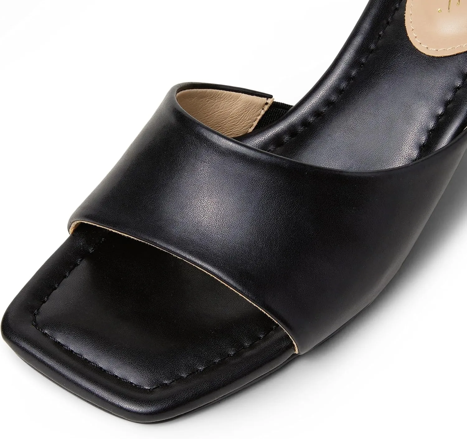 Arromic Women's Block Mule Heeled Sandals Clear Black Nude White Chunky Heels 2 Inches Square Open Toe Slip on Backless Mules Heeled Slippers Dressy Party Prom Wedding Shoes