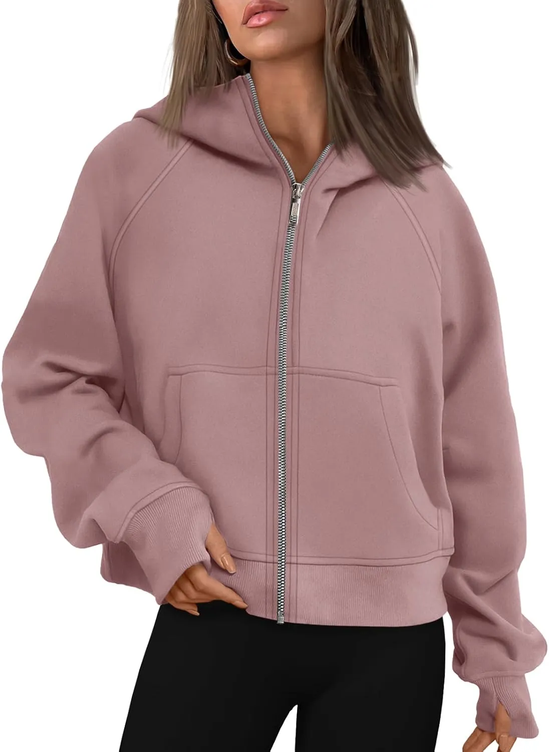 AUTOMET Womens Zip Up Hoodies Fleece Jackets Oversized Sweatshirts Fall Fashion Outfits 2025 Sweaters Winter Clothes