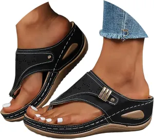 Avylays Women's Purple Orthopedic Wedge Sandals, Breathable Mesh Sports Sandals with Non-Slip Sole, Casual Wedge Sandals