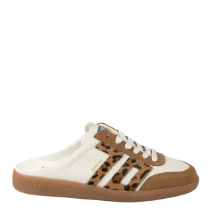 Back 70 EASTER Backless Sneakers in WHITE LEOPARD