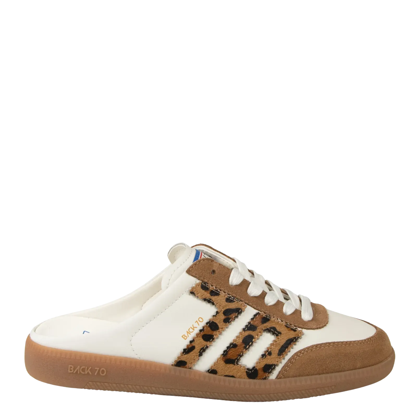 Back 70 EASTER Backless Sneakers in WHITE LEOPARD