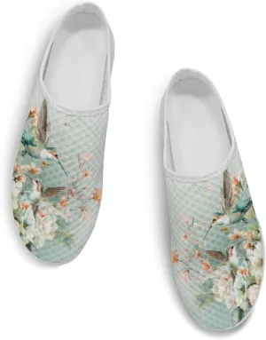 Backless Shoes for Women Walking Sneakers Slip-on Mules Closed Toe Slippers Breathable Mesh Footwear