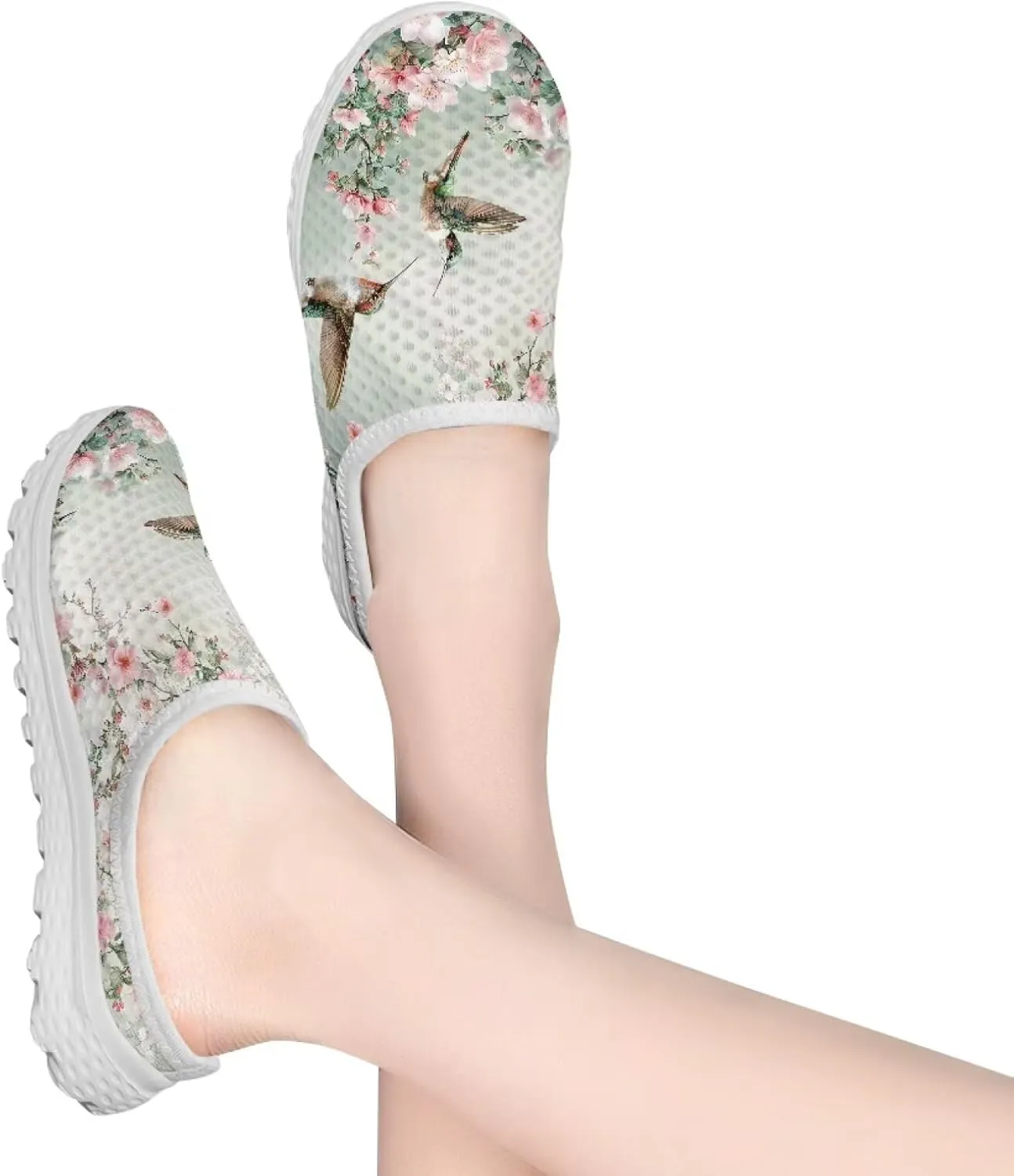 Backless Shoes for Women Walking Sneakers Slip-on Mules Closed Toe Slippers Breathable Mesh Footwear