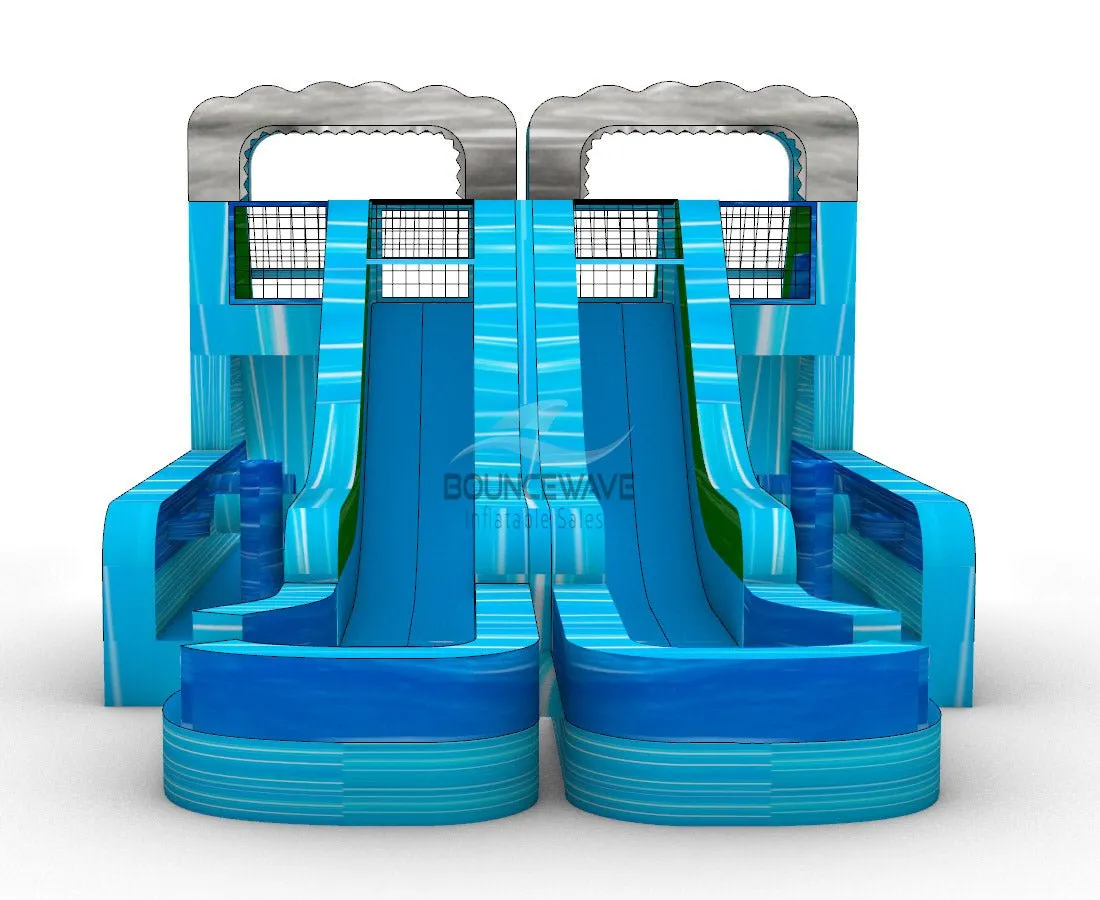 Bahama Blast Double Dash Splash Inflatable Obstacle Course