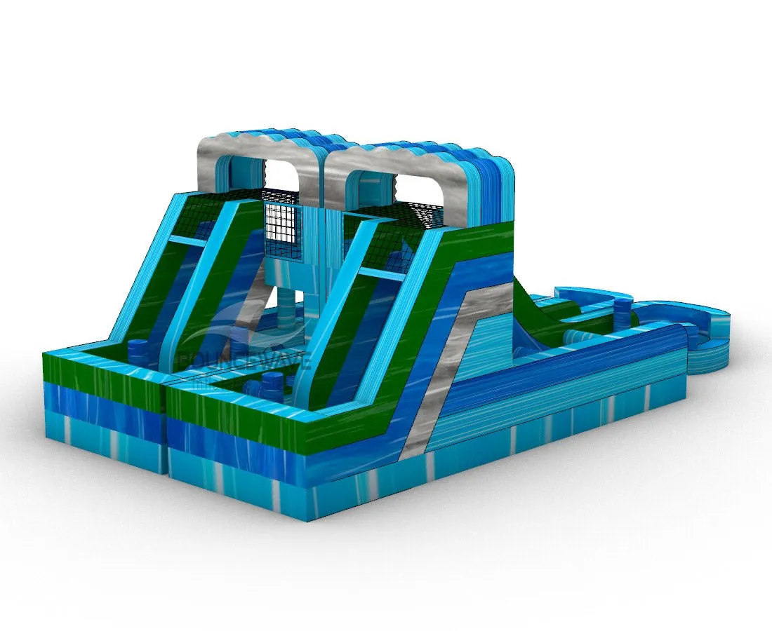 Bahama Blast Double Dash Splash Inflatable Obstacle Course