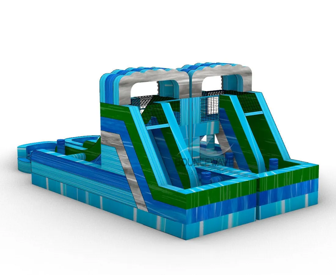 Bahama Blast Double Dash Splash Inflatable Obstacle Course