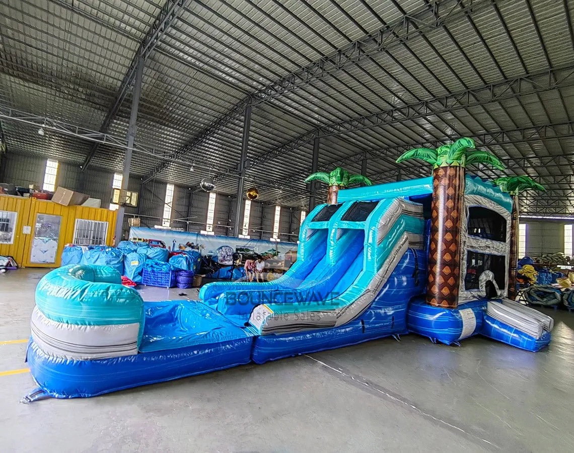 Bahama Blast Dual Lane Bounce House with Slide (Wet/Dry)