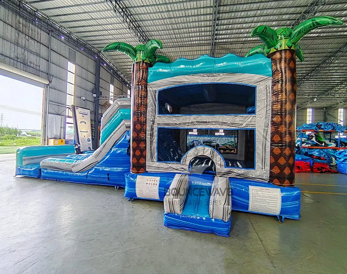 Bahama Blast Dual Lane Bounce House with Slide (Wet/Dry)
