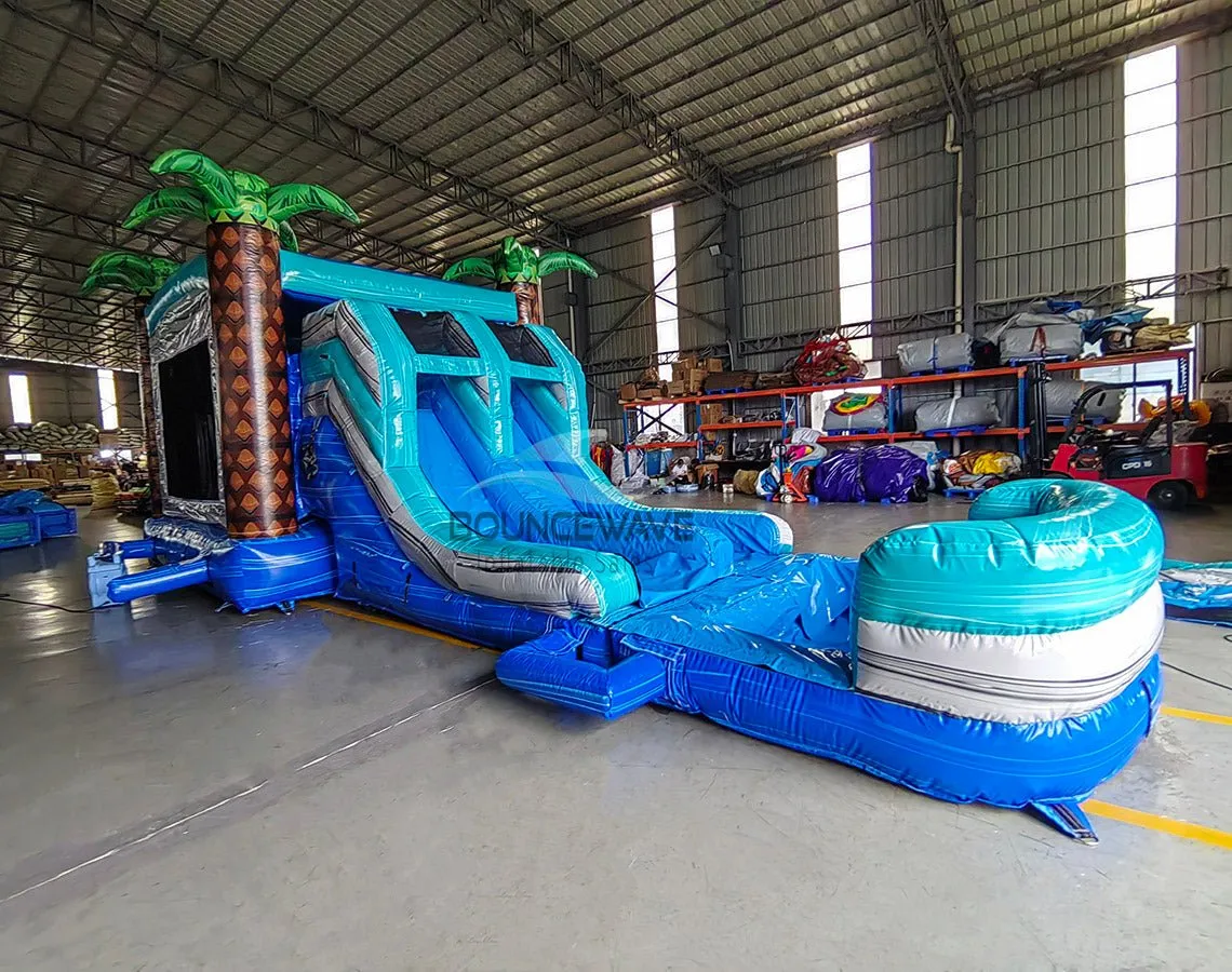 Bahama Blast Dual Lane Bounce House with Slide (Wet/Dry)