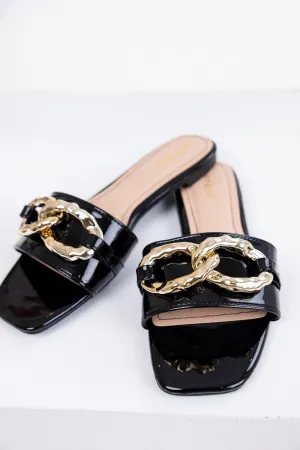 BAMBOO® Women's Square Toe Jeweled Embellishment Slip On Flat Sandal