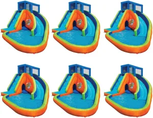 Banzai Sidewinder Falls Inflatable Kiddie Pool with Slides & Cannons (6 Pack)