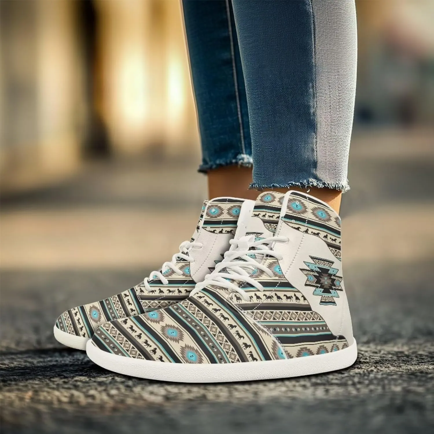 Barefoot Minimalist Shoes Mandala Style Women Wide Width Fashion Sneaker Non-Slip Sneakers Lightweight PU Leather