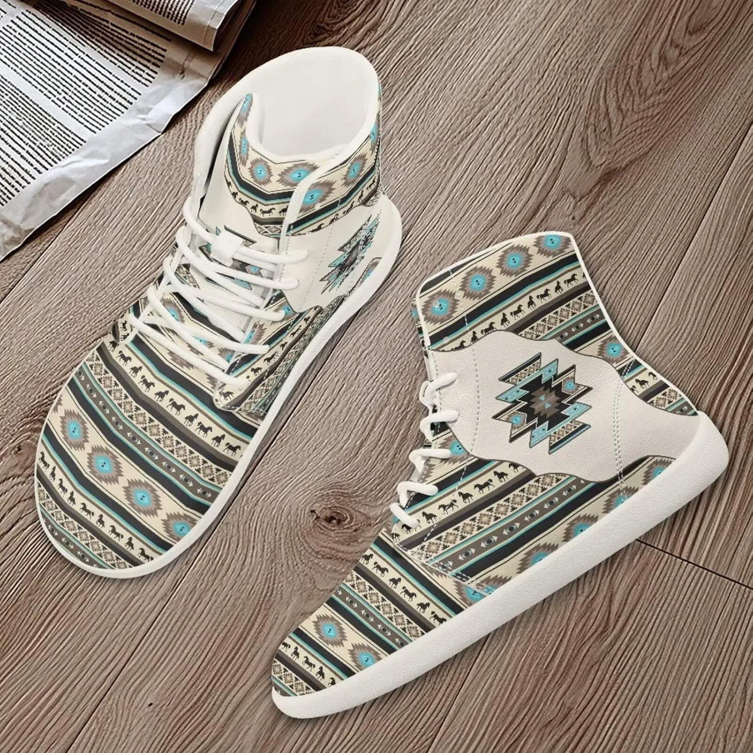 Barefoot Minimalist Shoes Mandala Style Women Wide Width Fashion Sneaker Non-Slip Sneakers Lightweight PU Leather