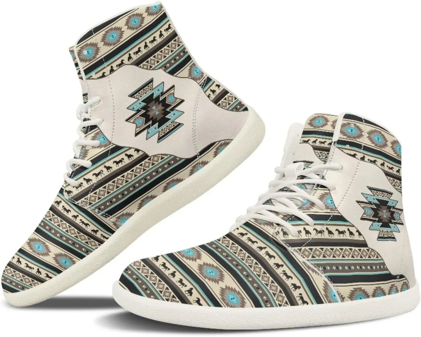 Barefoot Minimalist Shoes Mandala Style Women Wide Width Fashion Sneaker Non-Slip Sneakers Lightweight PU Leather
