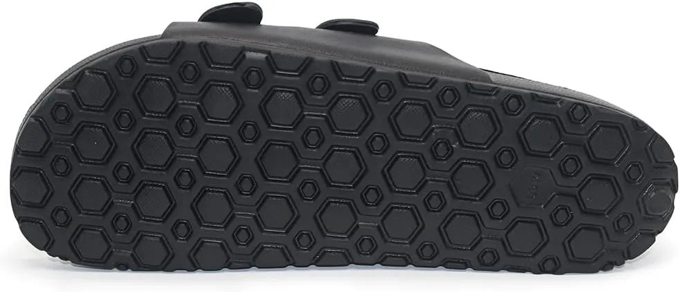 BEMGNAR Men’s Lightweight Comfort Slides Double Buckle Slip-on Adjustable EVA Orthopedic Flat Sandals