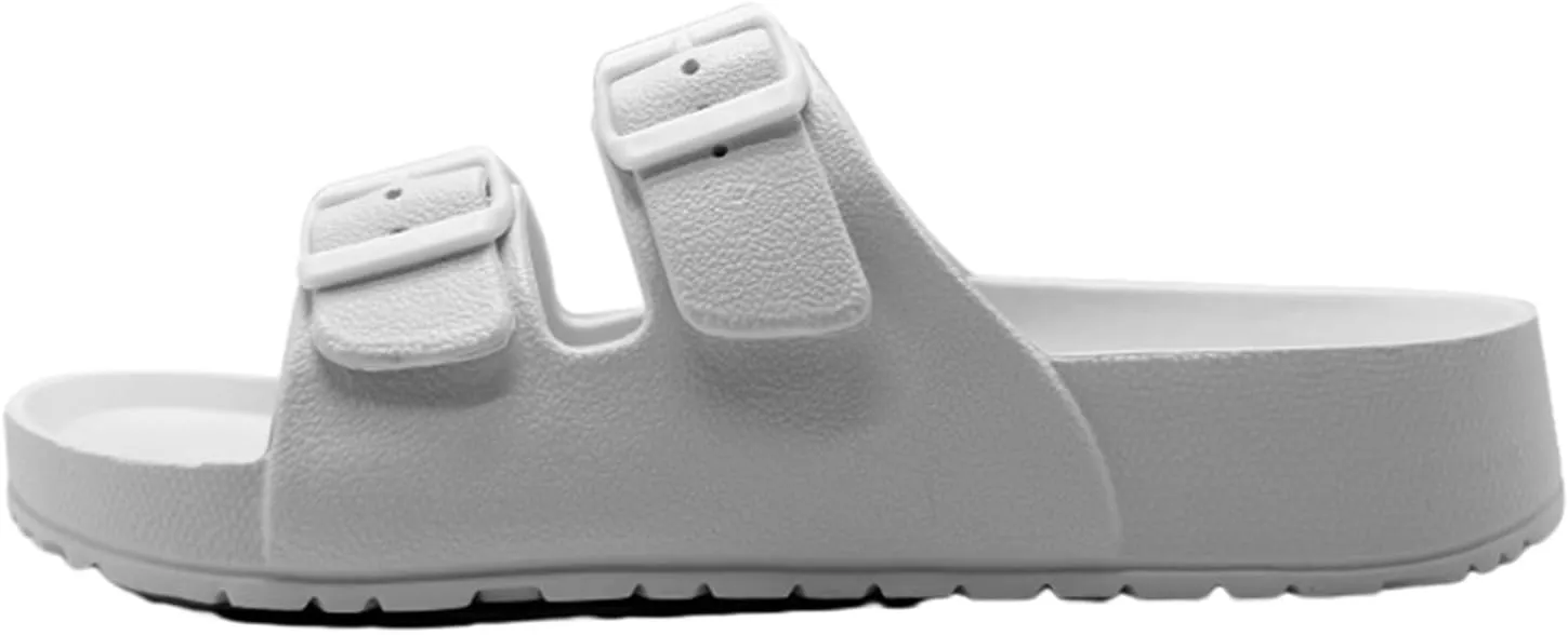 BEMGNAR Men’s Lightweight Comfort Slides Double Buckle Slip-on Adjustable EVA Orthopedic Flat Sandals