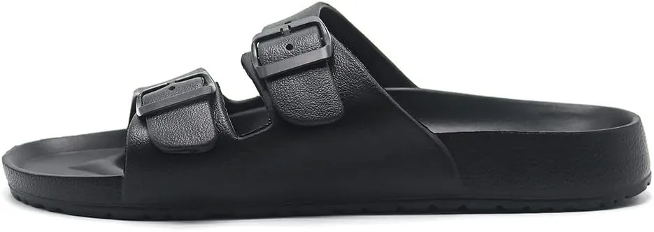 BEMGNAR Men’s Lightweight Comfort Slides Double Buckle Slip-on Adjustable EVA Orthopedic Flat Sandals