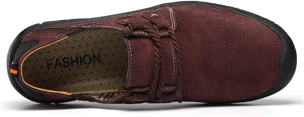 BIFINI Men's Suede Oxford Shoes Casual Lace Up Flats Driving Loafers