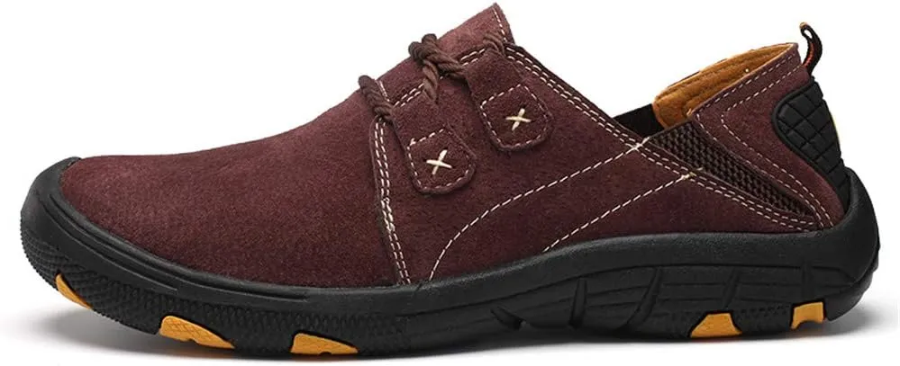 BIFINI Men's Suede Oxford Shoes Casual Lace Up Flats Driving Loafers
