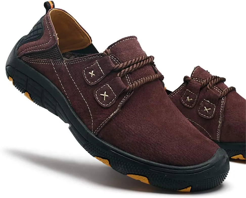 BIFINI Men's Suede Oxford Shoes Casual Lace Up Flats Driving Loafers