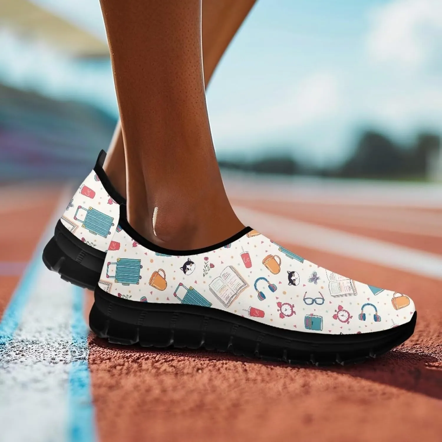 Binienty Vintage Art Loafers Women Low Cut Casual Shoes Slip On Walking Sneakers Pull-On Loafer Flats
