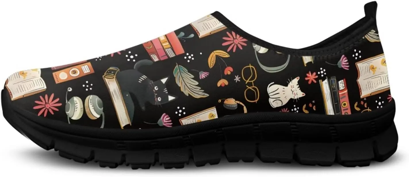 Binienty Vintage Art Loafers Women Low Cut Casual Shoes Slip On Walking Sneakers Pull-On Loafer Flats