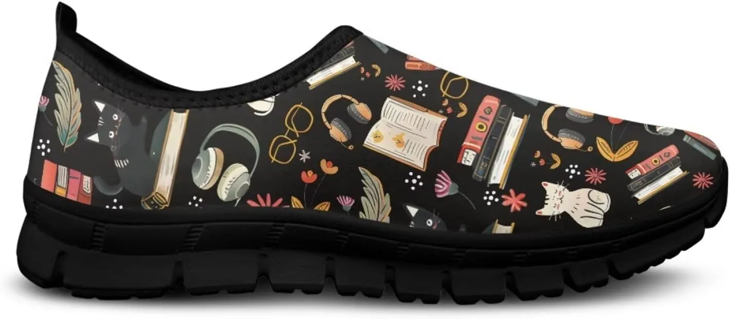 Binienty Vintage Art Loafers Women Low Cut Casual Shoes Slip On Walking Sneakers Pull-On Loafer Flats