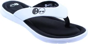 Black & White Women’s Memory Foam Thong Flip Flop Sandal