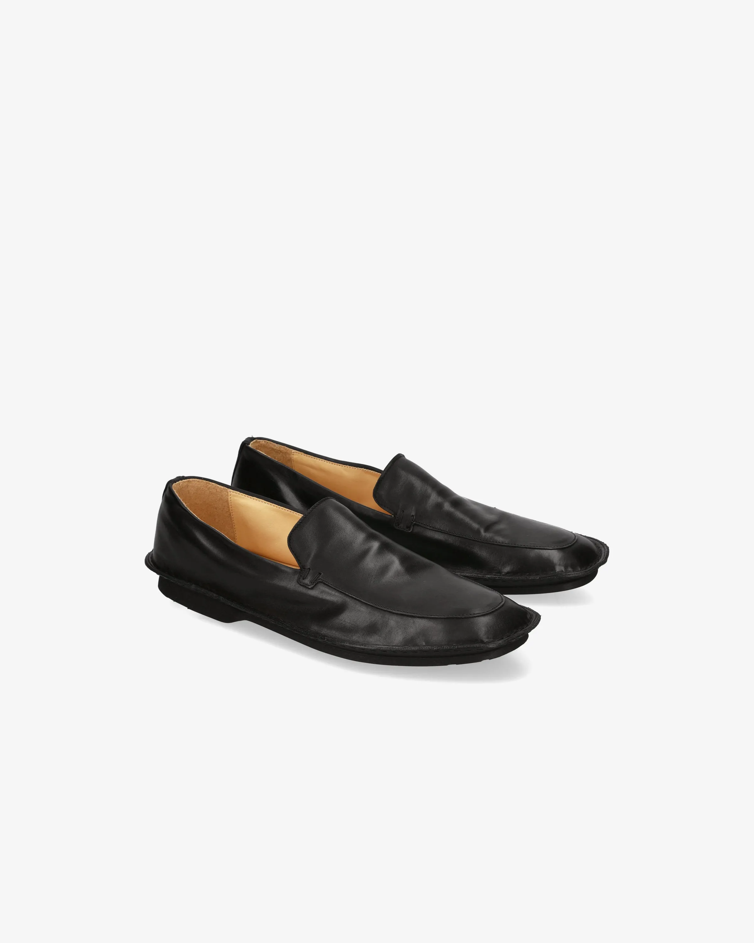 Black Napa Slipper with Rubber Bottom