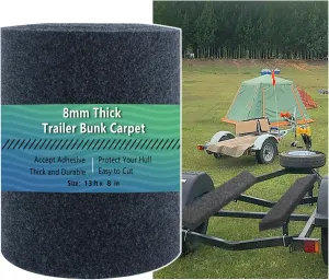 Boat Trailer Bunk Carpet,Bunk Carpet for Boat Trailers,13ft x 8in Boat Trailer Carpets,8mm Thickness Trailer Carpets, Jet Ski Bunks,Dark Gray
