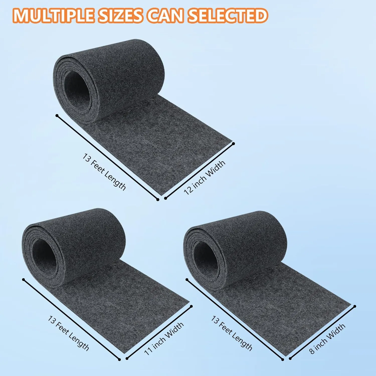 Boat Trailer Bunk Carpet,Bunk Carpet for Boat Trailers,13ft x 8in Boat Trailer Carpets,8mm Thickness Trailer Carpets, Jet Ski Bunks,Dark Gray