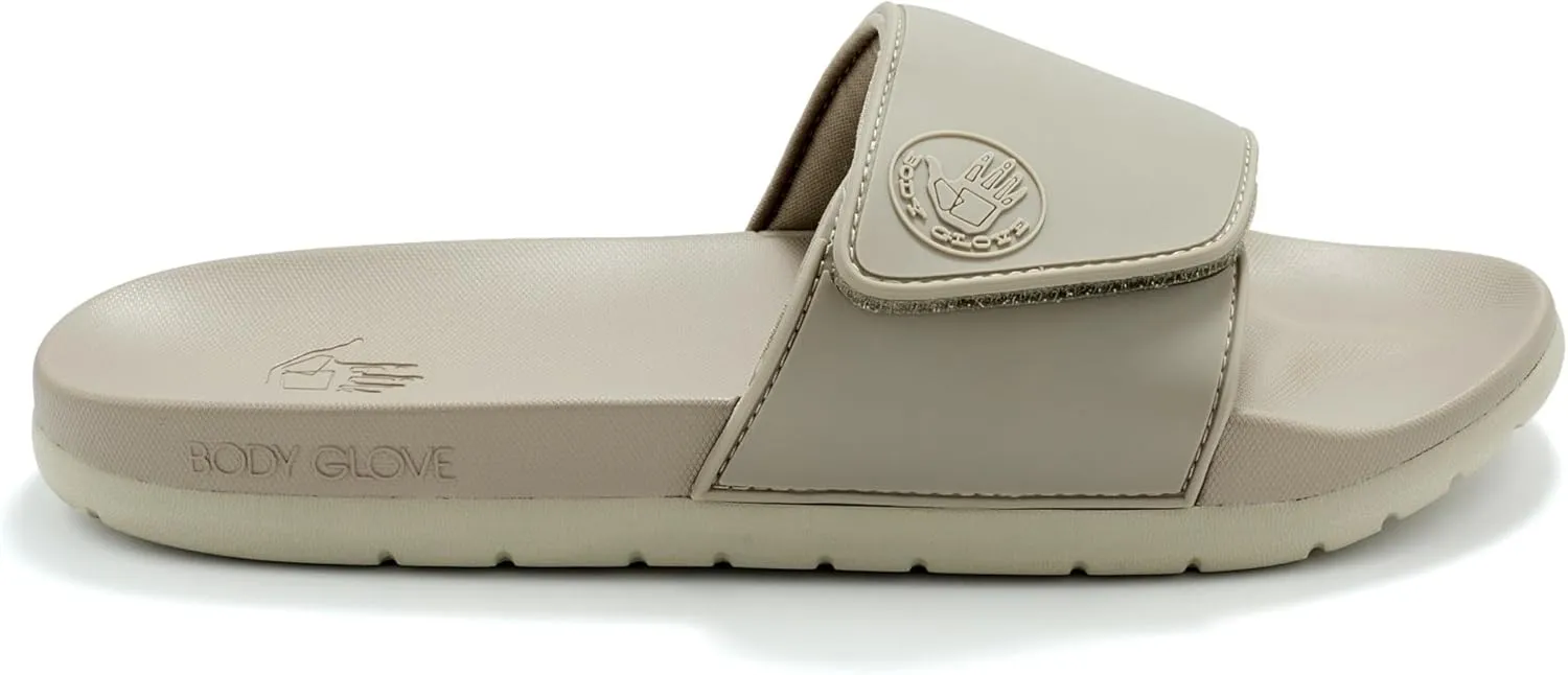 Body Glove Men’s Slides, Cushioned Slide-on Sandal Slippers with Padded Adjustable Strap