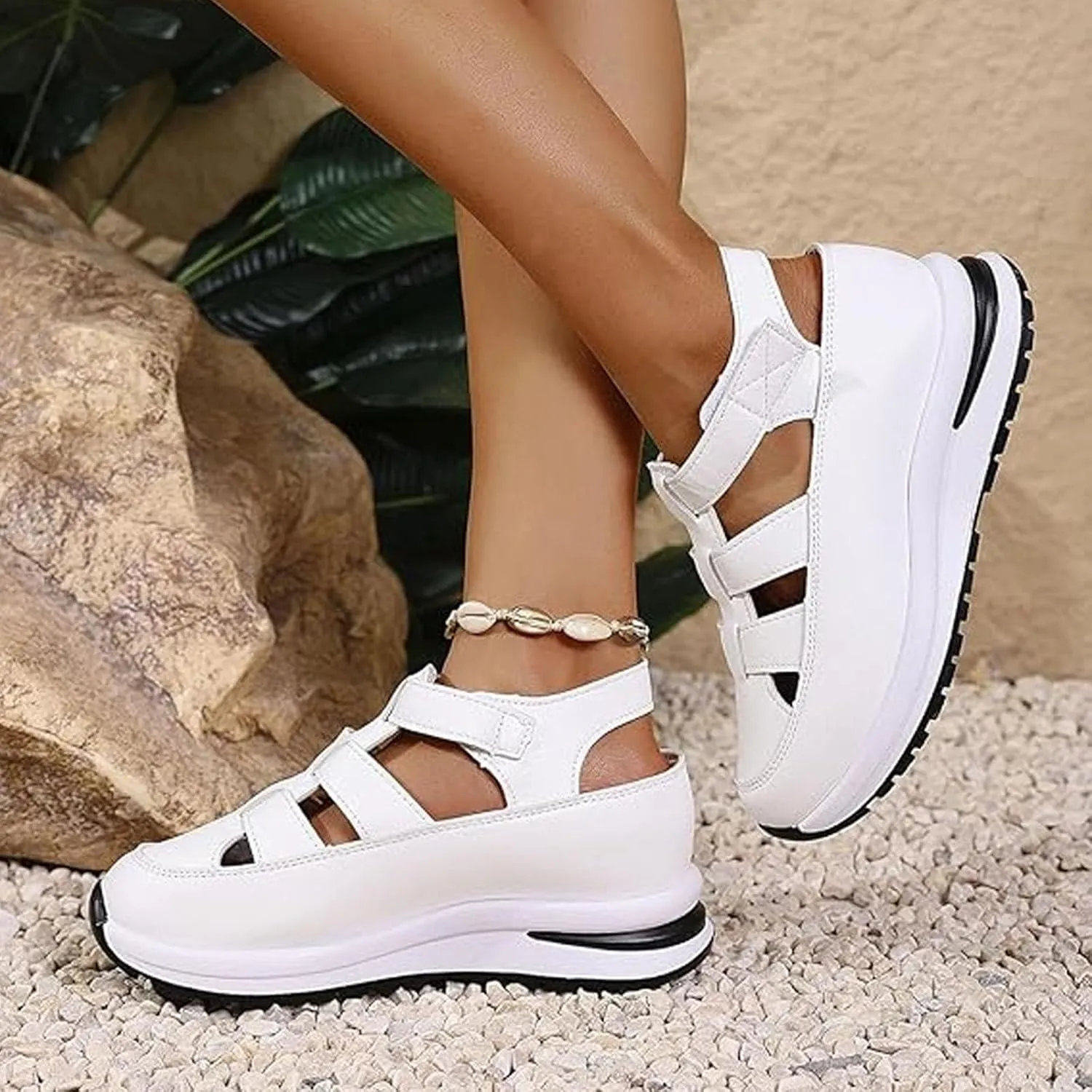 Bomre Shoes, Bomre Orthopedic Slip On Shoes Women, Aveta Arch Support Sandals, 2025 Hollow-Out Closed Toe Platform Wedge