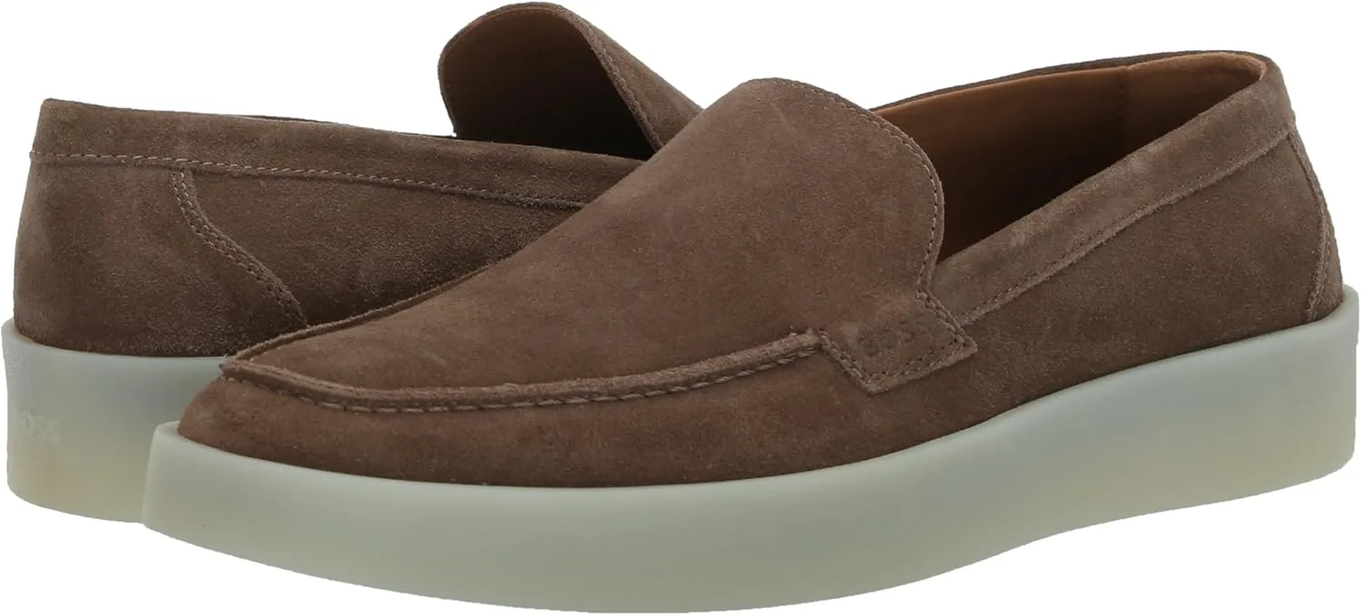 BOSS Women's Suede Loafer with Rubber Sole