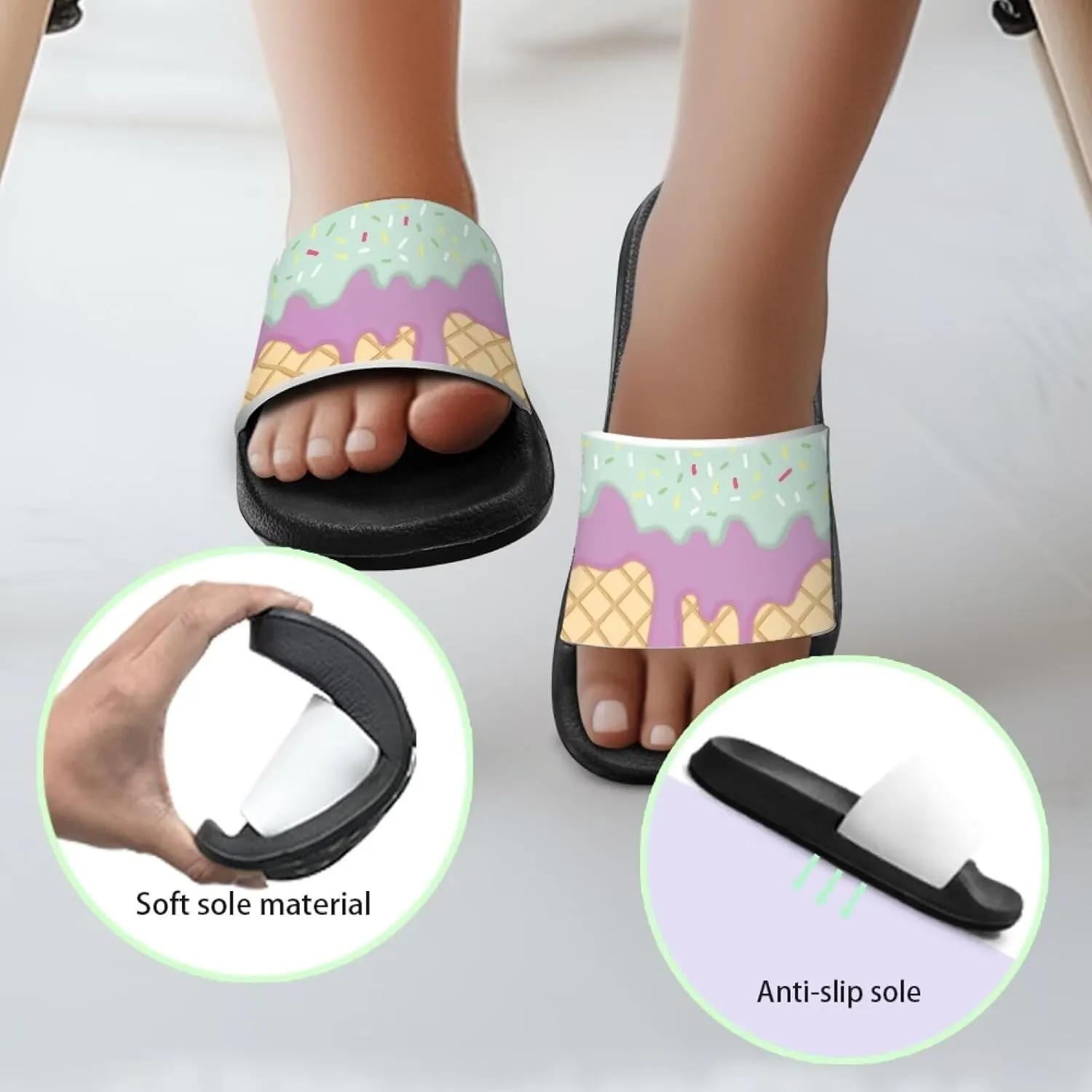 Boy & Girls Slide Sandals Summer Shoes Kids Shower Slippers Non Slip Girls Sandals