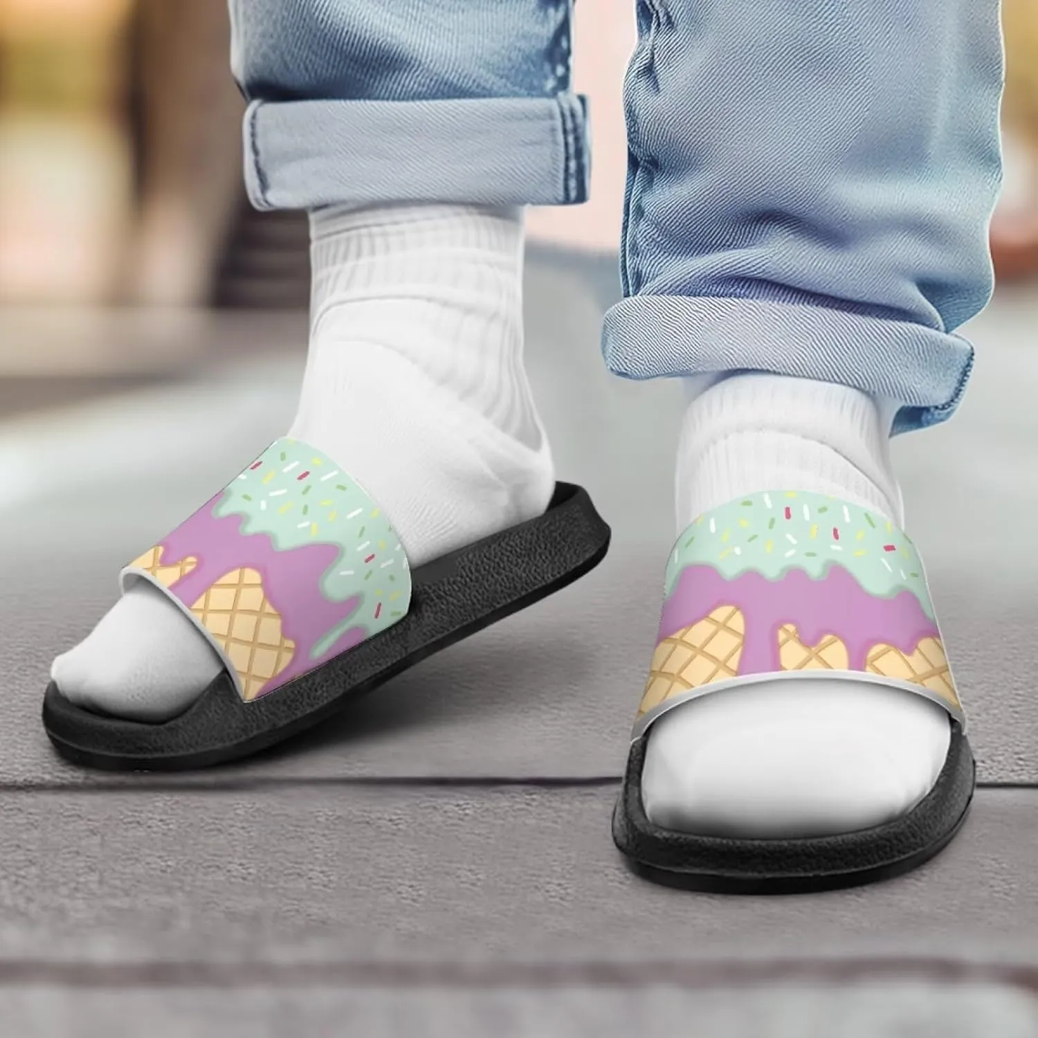 Boy & Girls Slide Sandals Summer Shoes Kids Shower Slippers Non Slip Girls Sandals