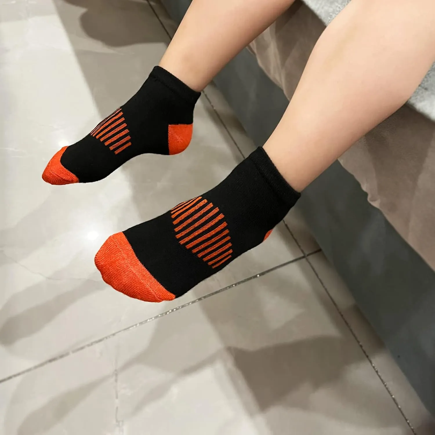 Boy Socks 24 Pairs Ankle Athletic Cotton Socks Half Cushioned Low Cut Sock Ankle Athletic Cotton Sock