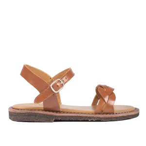 Braid sandal with open toe and buckle closure
