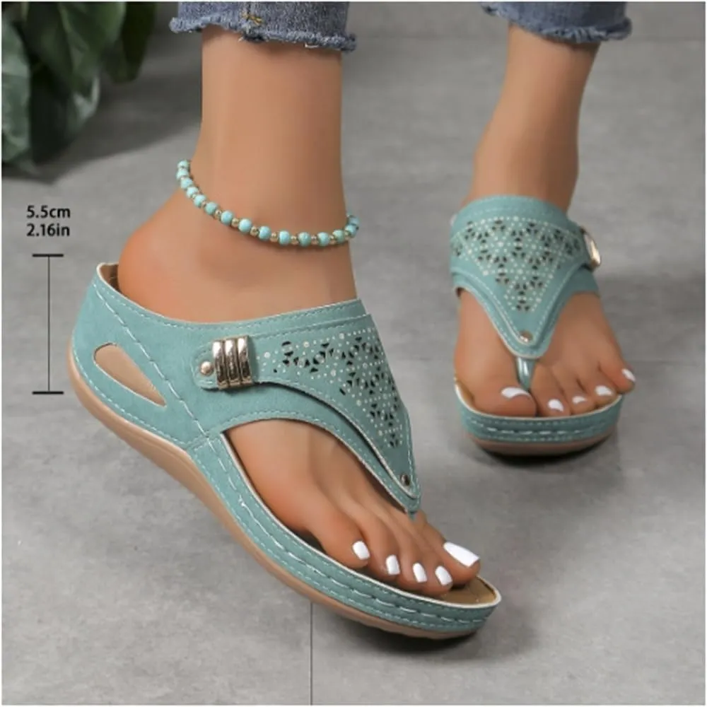 Breathable Mesh Sports Sandals With Non-Slip Sole,Womens Orthopedic Flip-Flops Summer Casual,With Arch Support