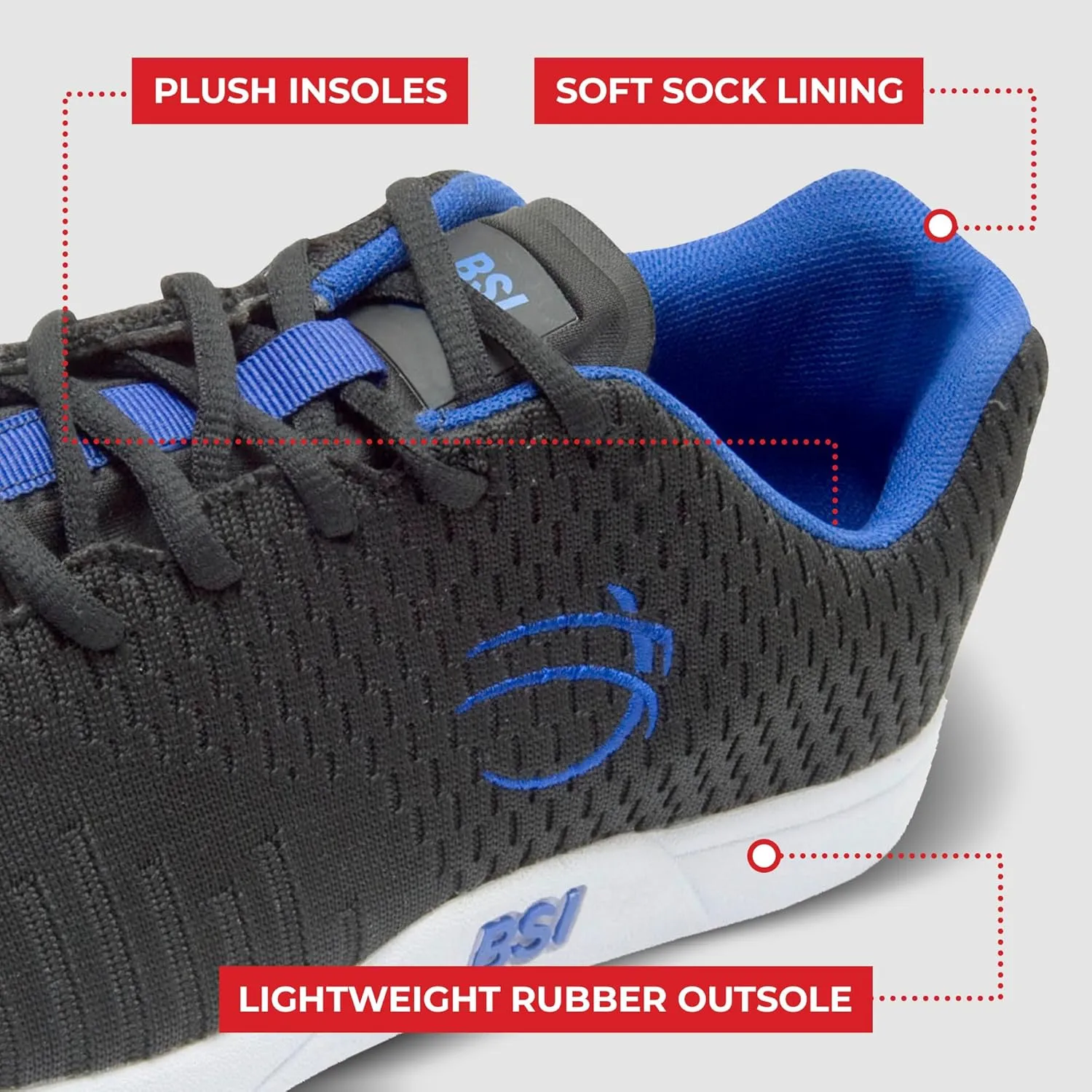 BSI Men’s Sport Glide Shoes - Lightweight Shoes with Cushioned Support for Men