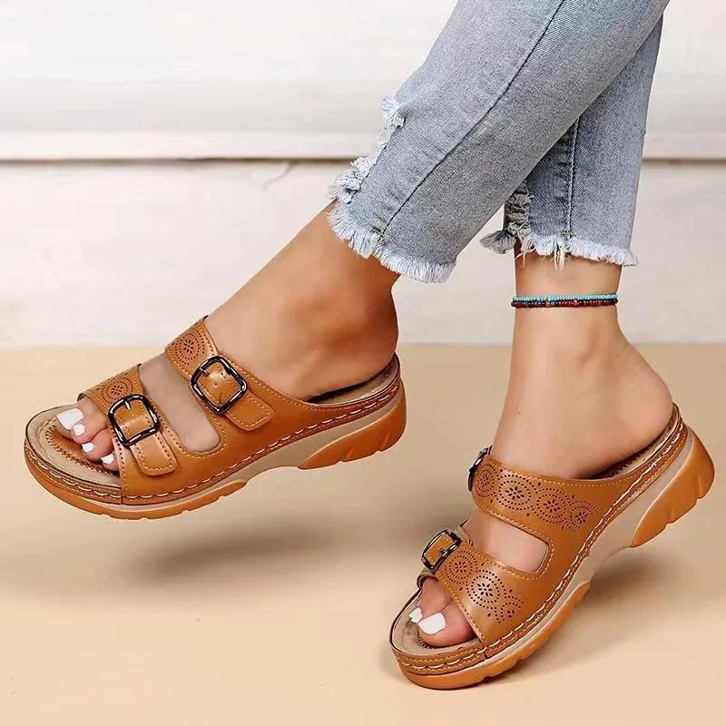 Budget-conscious Orthopedic Women's Slide Adjustable While supplies last Sandals Buckle Straps with