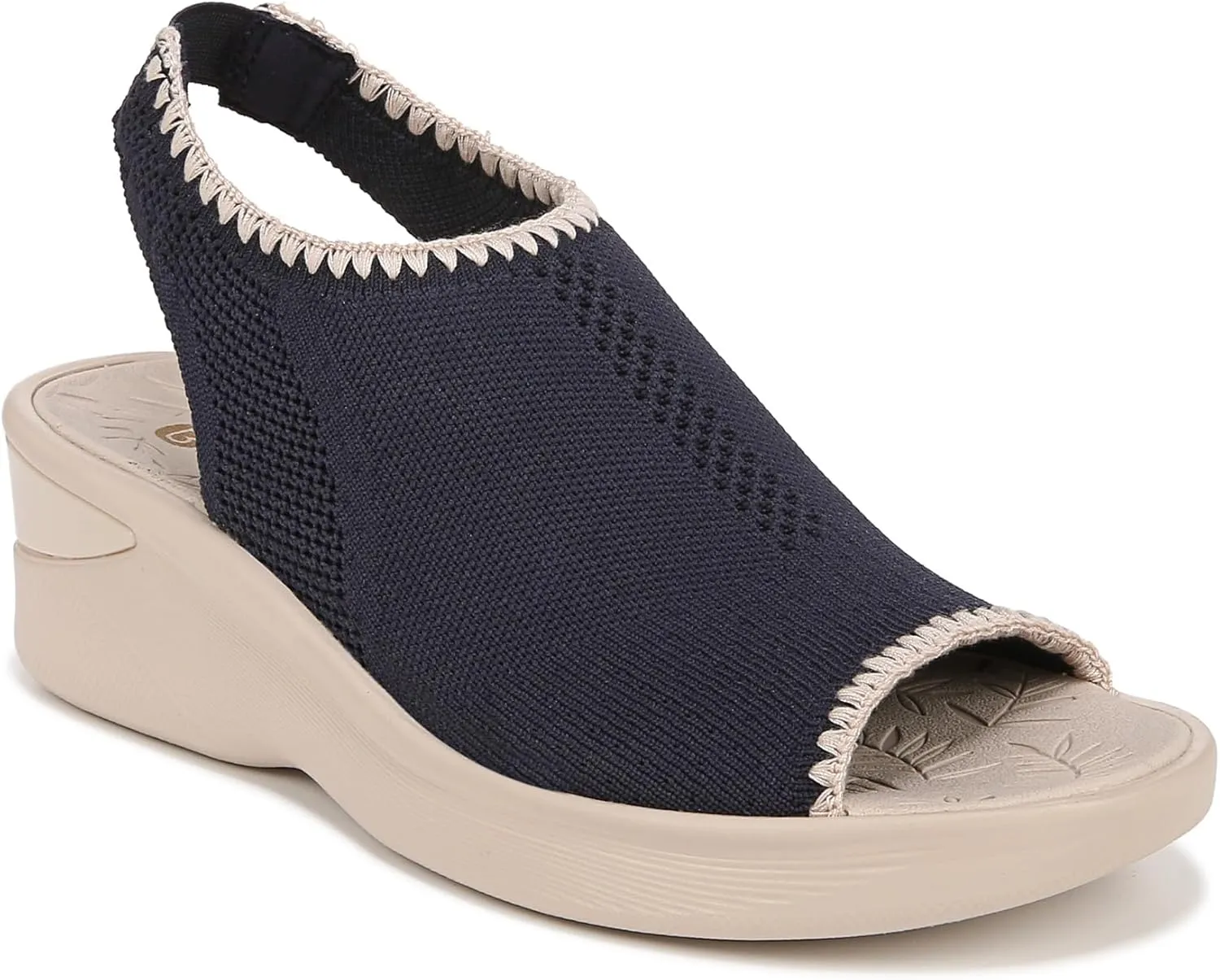 BZees Womens Sicily Bright Machine Washable Comfort Wedge Sandal