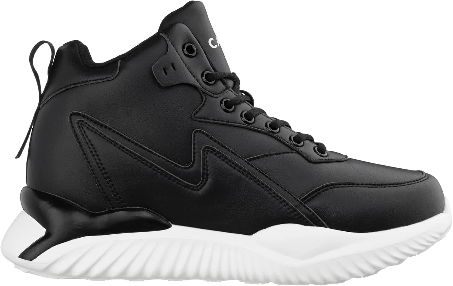 CALTO Men's Invisible Height Increasing Elevator Trainer Shoes - Black Lace-up Lightweight Fashion High-Top Sneakers - 4 Inches Taller - S3060 - Size 13 D(M) US