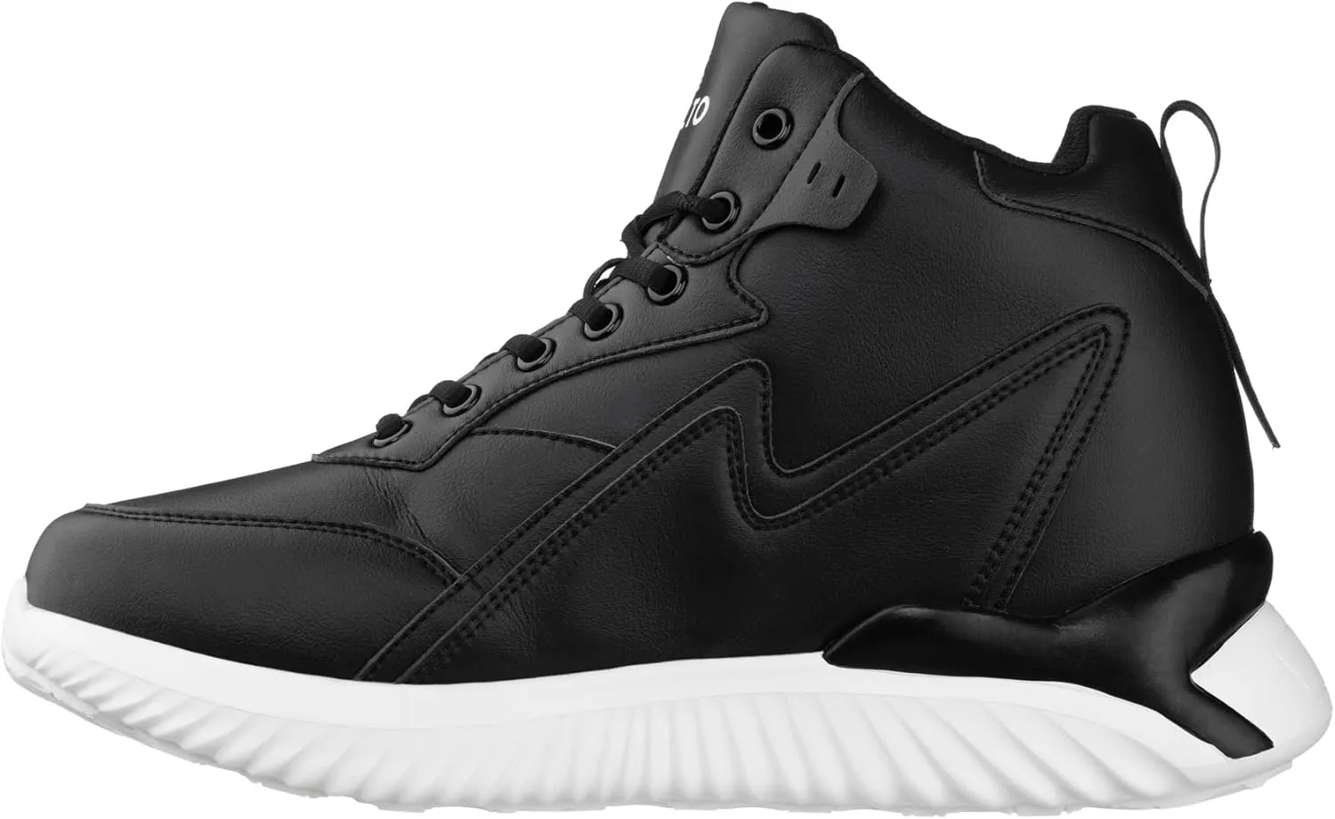 CALTO Men's Invisible Height Increasing Elevator Trainer Shoes - Black Lace-up Lightweight Fashion High-Top Sneakers - 4 Inches Taller - S3060 - Size 13 D(M) US