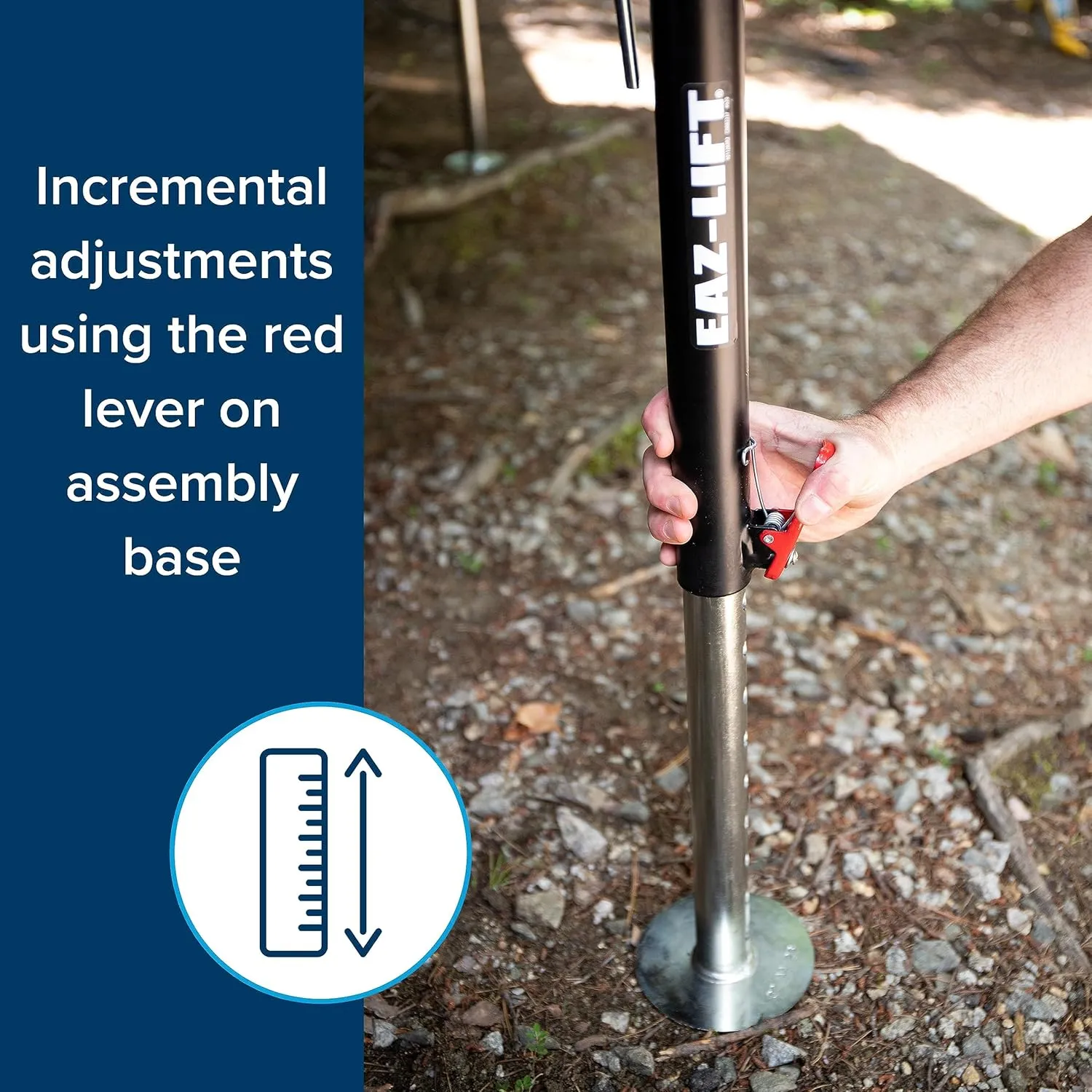 Camco Eaz-Lift Adjustable Camper/RV Slide-Out Supports - Features a 5,000lb Weight Capacity per Support, a Quick Release Pin, and Incremental Lock Positions - Adjusts from 19 to 49-In - 2-Pack (48870)