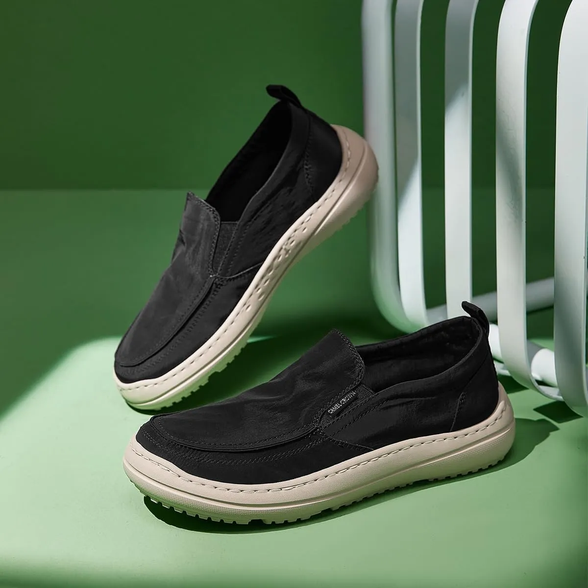 CAMEL CROWN Mens Casual Slip-On Loafers Lightweight Sneakers Comfortable Shoes for Walking Work Waterproof