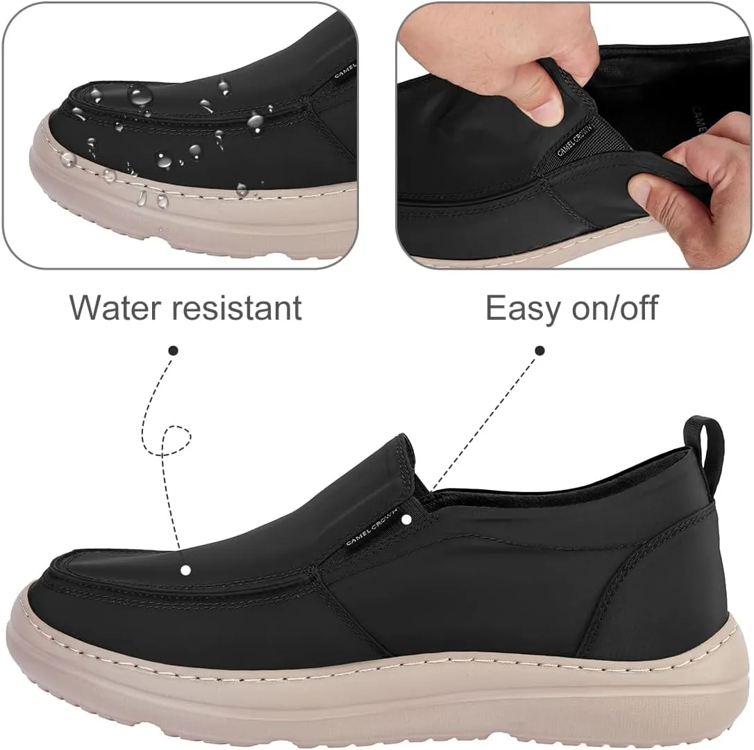 CAMEL CROWN Mens Casual Slip-On Loafers Lightweight Sneakers Comfortable Shoes for Walking Work Waterproof